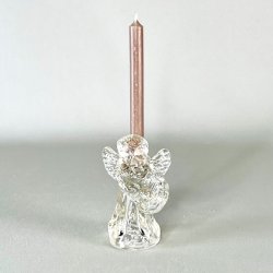 Lysestage - engel i glas