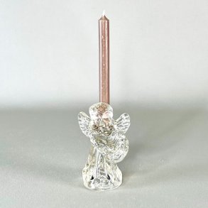 Lysestage - engel i glas