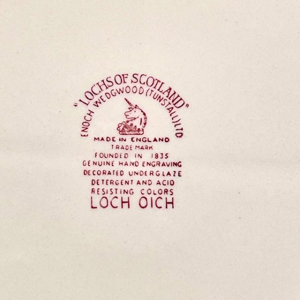 Tallerken, opdelt - 'Lochs of Scotland', Wedgwood porceln