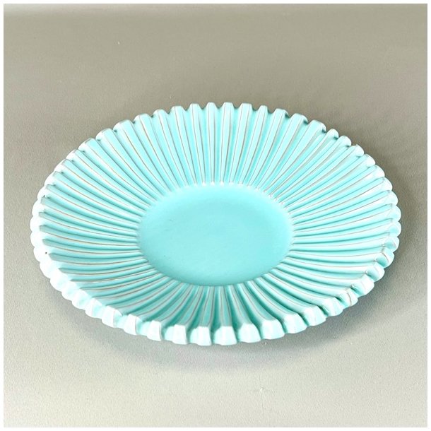 Keramik fad m/riller - turkis, Eslau