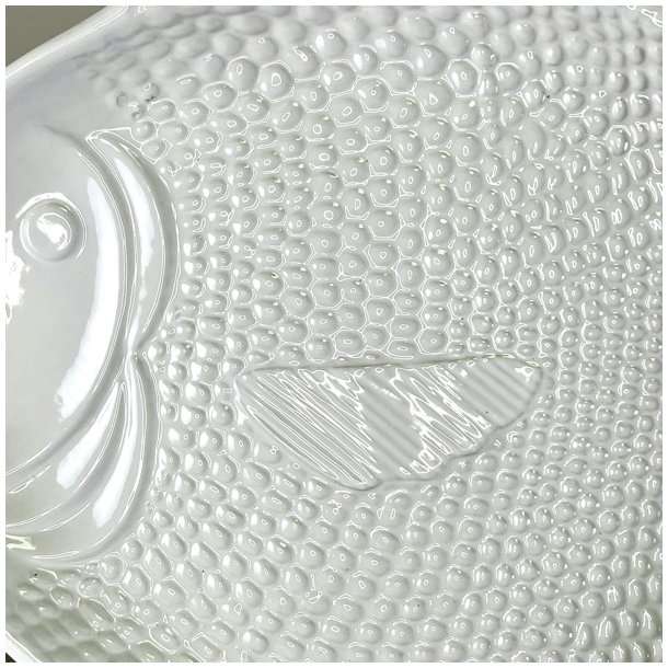 Fiskefad - stort, hvid porceln 