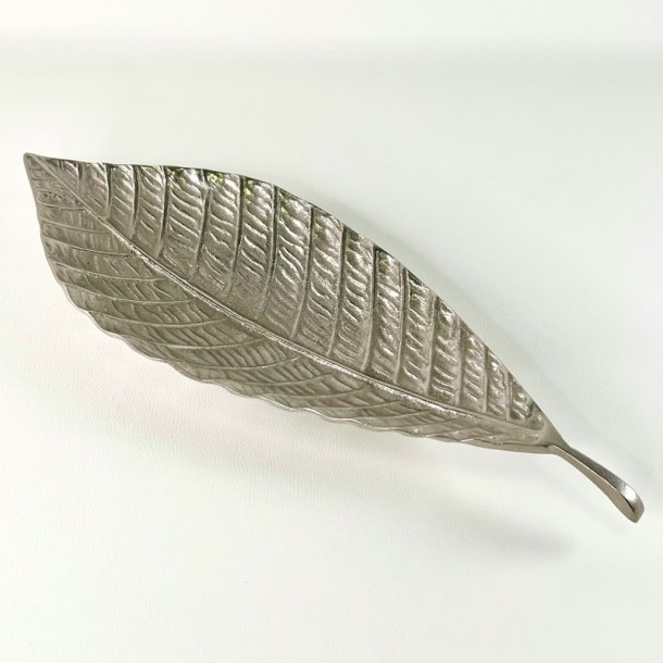Bladformet fad - s�lvfarvet L49 cm