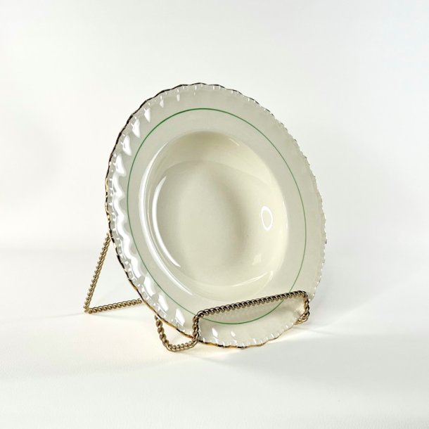 Tallerken dyb �25 - engelsk fajance, Grindley Cream Petal