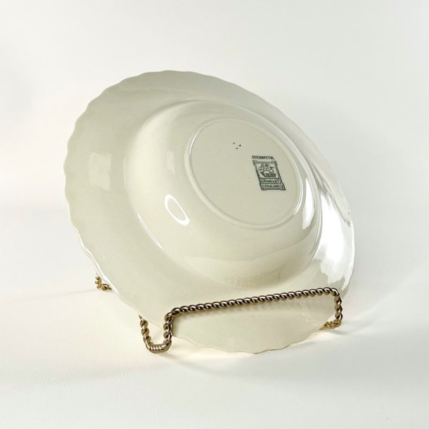Tallerken dyb �25 - engelsk fajance, Grindley Cream Petal