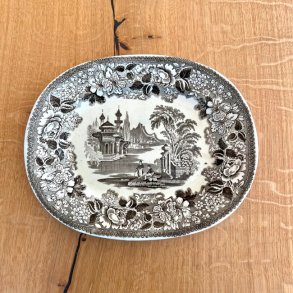 Fad - fajance med brunt motiv 