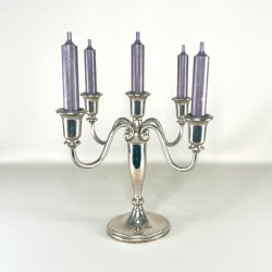 Femarmet lysestage - slv (nr. 3)