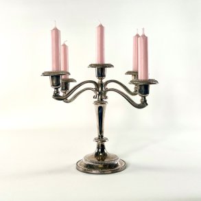 Femarmet lysestage - s�lv (nr. 6)