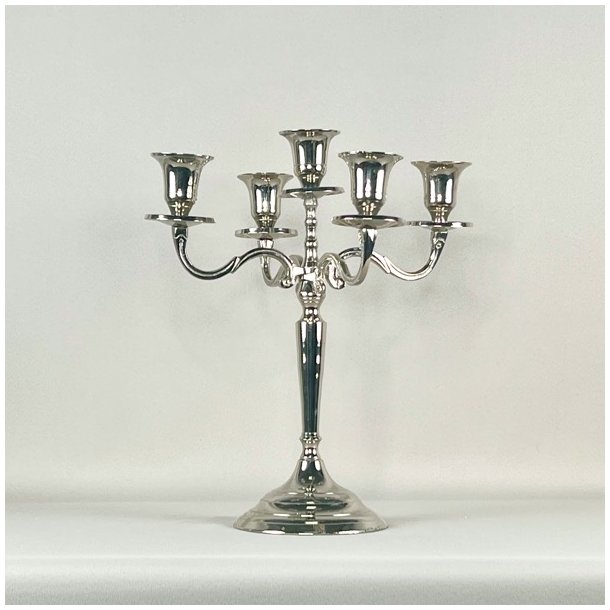 Femarmet lysestage - slv (nr. 1) 