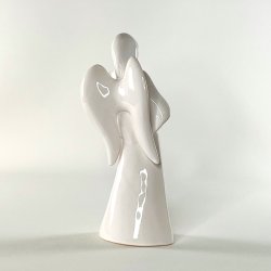 Engel figur - hvid, H25 cm