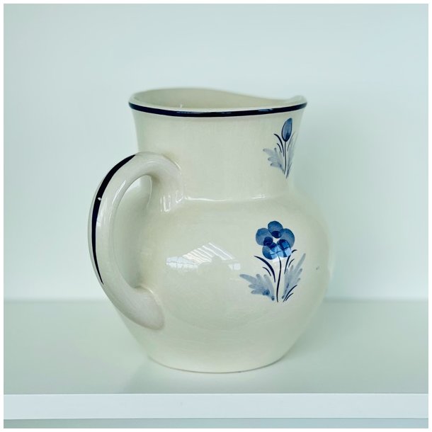 Kande - fajance med bl blomster