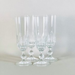 Champagneglas - vintage med deko p fod