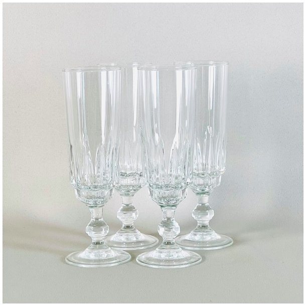 Champagneglas - vintage med deko p fod