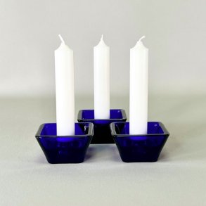 Lysestager - firkantede t/kronelys, mrkebl