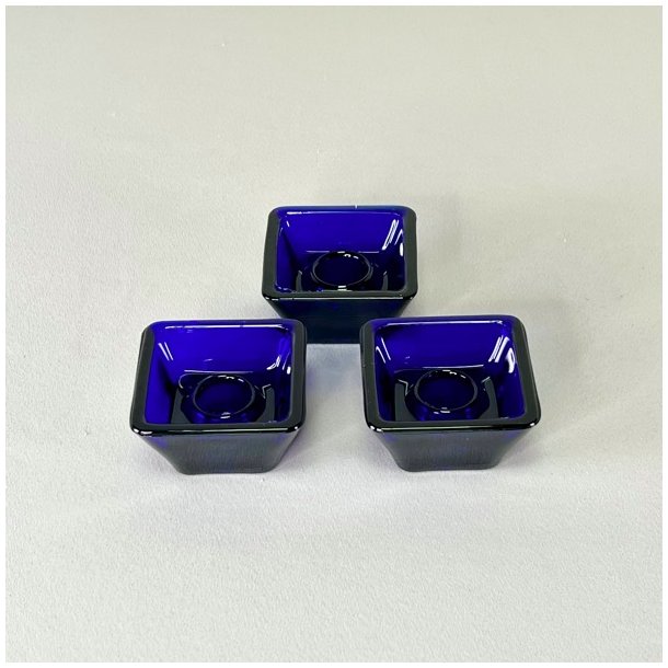 Lysestager - firkantede t/kronelys, mrkebl