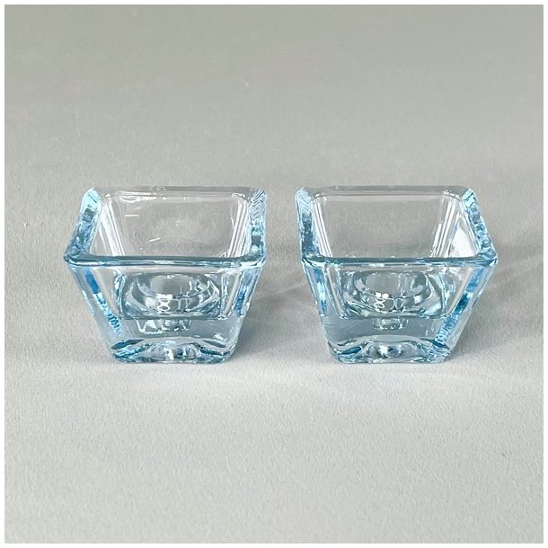 Lysestager - firkantede t/kertelys, sart lysebl