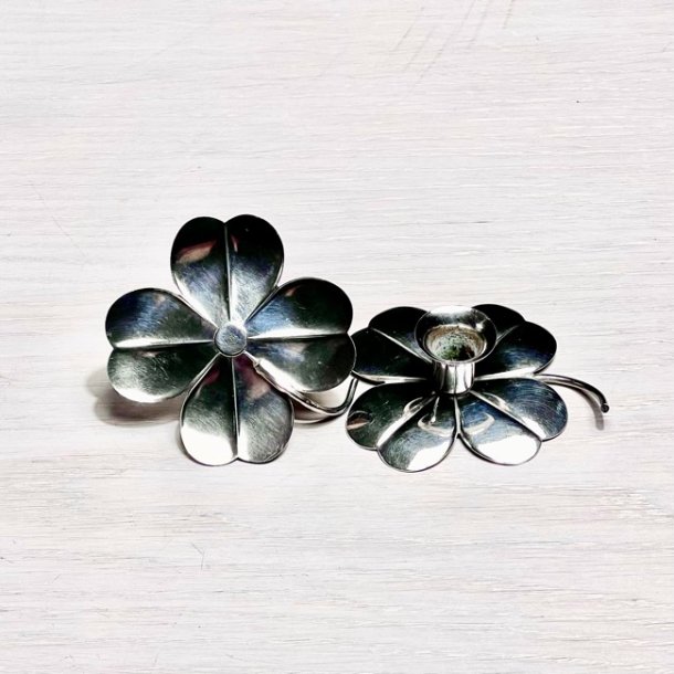 Firklver lysestage i slv til kertelys