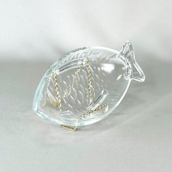 Fisketallerken - retro, klart glas 