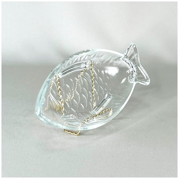 Fisketallerken - retro, klart glas 
