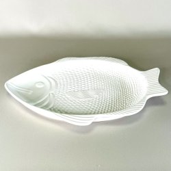 Fiskefad - stort, hvid porceln 