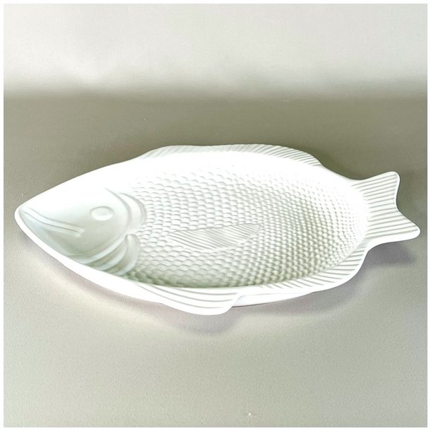 Fiskefad - stort, hvid porceln 