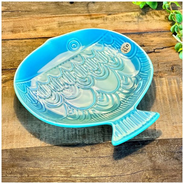 Keramik fiskefad - turkis