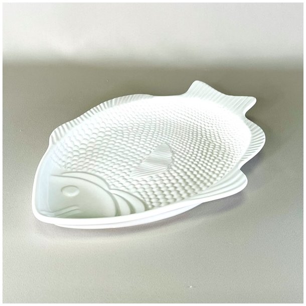 Fiskefad - stort, hvid porceln 