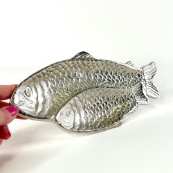 Fiskefad - lille, s�lvfarvet metal 