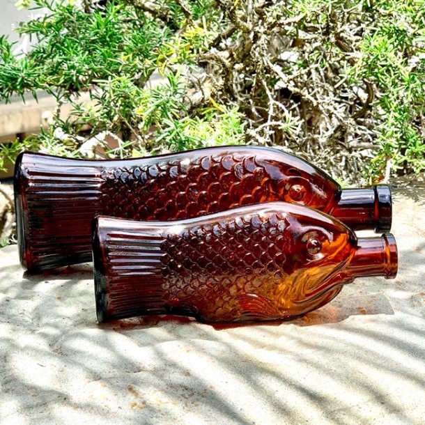 Flaske - fisk med korkprop, vintage 