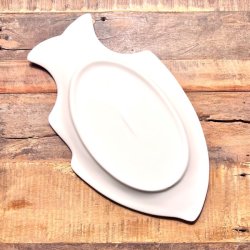 Fiskefad - lille, hvid porceln 