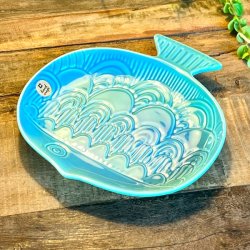 Keramik fiskefad - turkis
