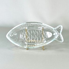 Fisketallerken - retro, klart glas 