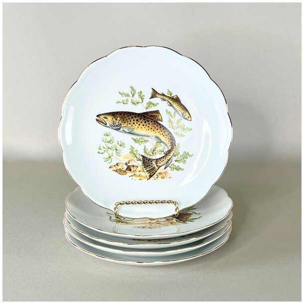 Fisketallerken - blgende guldkant, Johan Seltmann, Vohenstrauss 