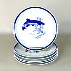 Fisketallerkener - blt motiv fra Kahla