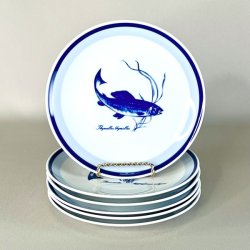 Fisketallerkener - blt motiv fra Kahla