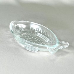 Fisketallerken - retro, klart glas 