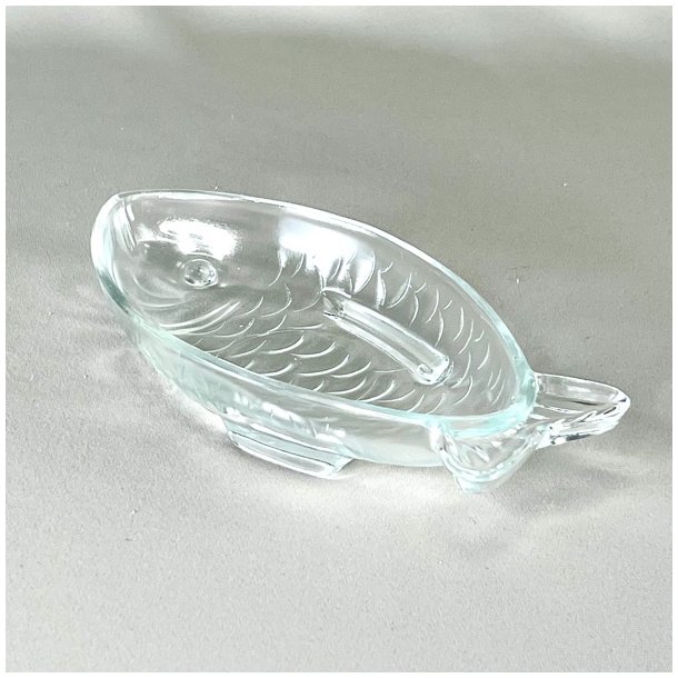 Fisketallerken - retro, klart glas 