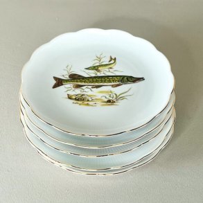 Fisketallerken - blgende guldkant, Johan Seltmann, Vohenstrauss 