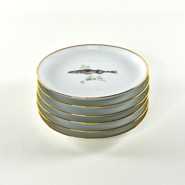 Fisketallerkener (6 stk samlet) - sm 