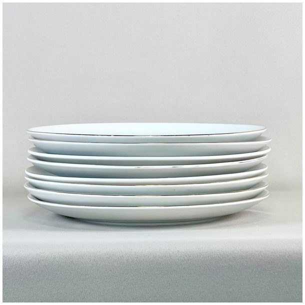 Fisketallerken - guldkant og lysegrn tang