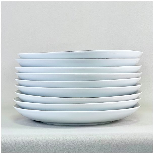 Fisketallerken - guldkant og lysegrn tang