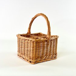 Fletkurv firkantet med 4 rum - 17 x 17 cm 