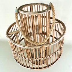 Vintage lanterne i flet med glasindsats