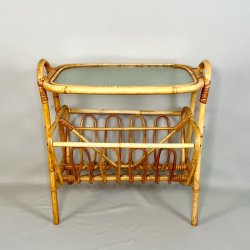 Bambusbord med glasplade