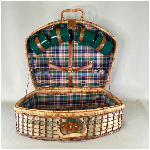 Picnickurv - grn m/krus