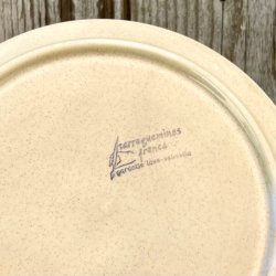 Fransk fonduetallerken - rhvid, m/vilde blomster  