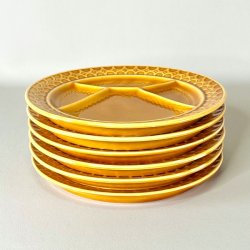 Fonduetallerken - fransk, gul 