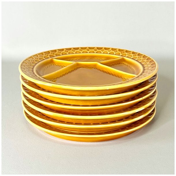 Fonduetallerken - fransk, gul 