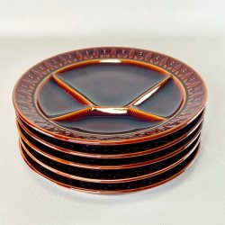 Fonduetallerkener (5 stk) - brun