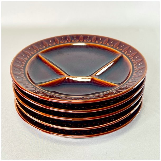 Fonduetallerkener (5 stk) - brun