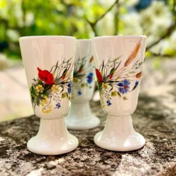 Mazagran - fransk kaffekop m/vilde blomster